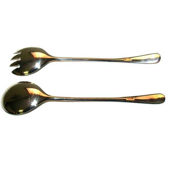 Vintage Silverplated 9 inch Salad Serving Spoon and Spoon Fork - Made in ITALY - Picture 4 of 4